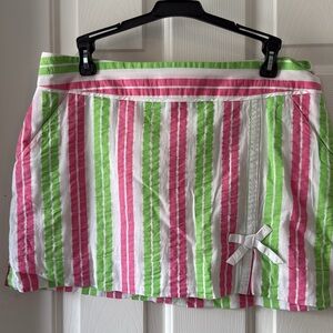 Lilly Pulitzer Originals Pink and Green Striped Mini Skort